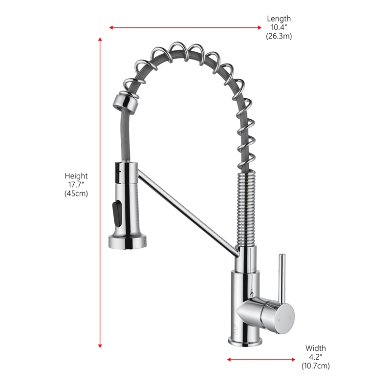 Elegant Kitchen and Bath Yara Brass Kitchen Faucet in Chrome & Black