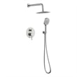 Elegant Kitchen and Bath George Brass Shower Faucet System in Brushed Nickel