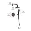 Elegant Kitchen and Bath George Brass Shower Faucet System in Matte Black