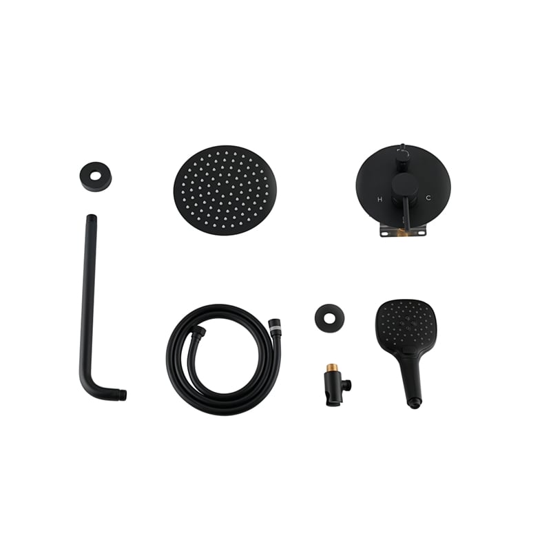 Elegant Kitchen and Bath George Brass Shower Faucet System in Matte Black