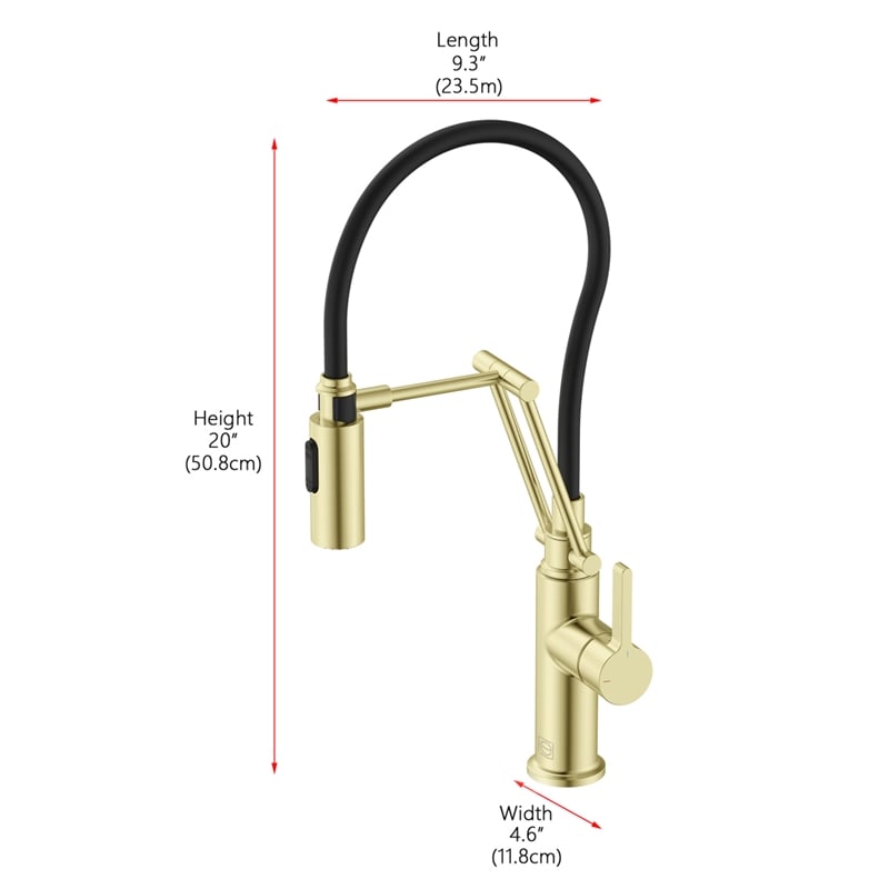 Elegant Kitchen and Bath Leonardo Brass Kitchen Faucet in Brushed Gold