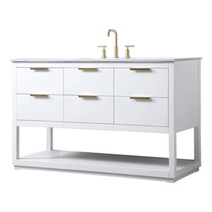 Elegant Kitchen and Bath Larkin 54&quot Solid Wood Single Bathroom Vanity in White