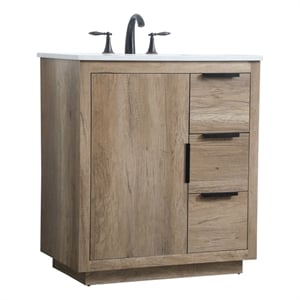 Elegant Kitchen and Bath Blake 30&quot Solid Wood Single Bathroom Vanity in Oak