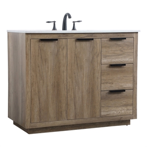 Elegant Kitchen and Bath Blake 42&quot Solid Wood Single Bathroom Vanity in Oak