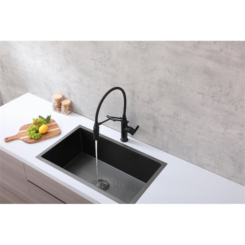 Elegant Kitchen and Bath Leonardo Brass Kitchen Faucet in Matte Black