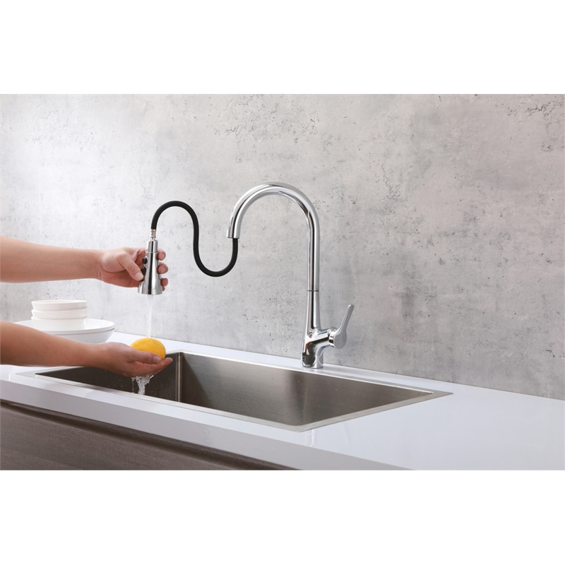 Elegant Kitchen and Bath Andrea Brass Kitchen Faucet in Chrome
