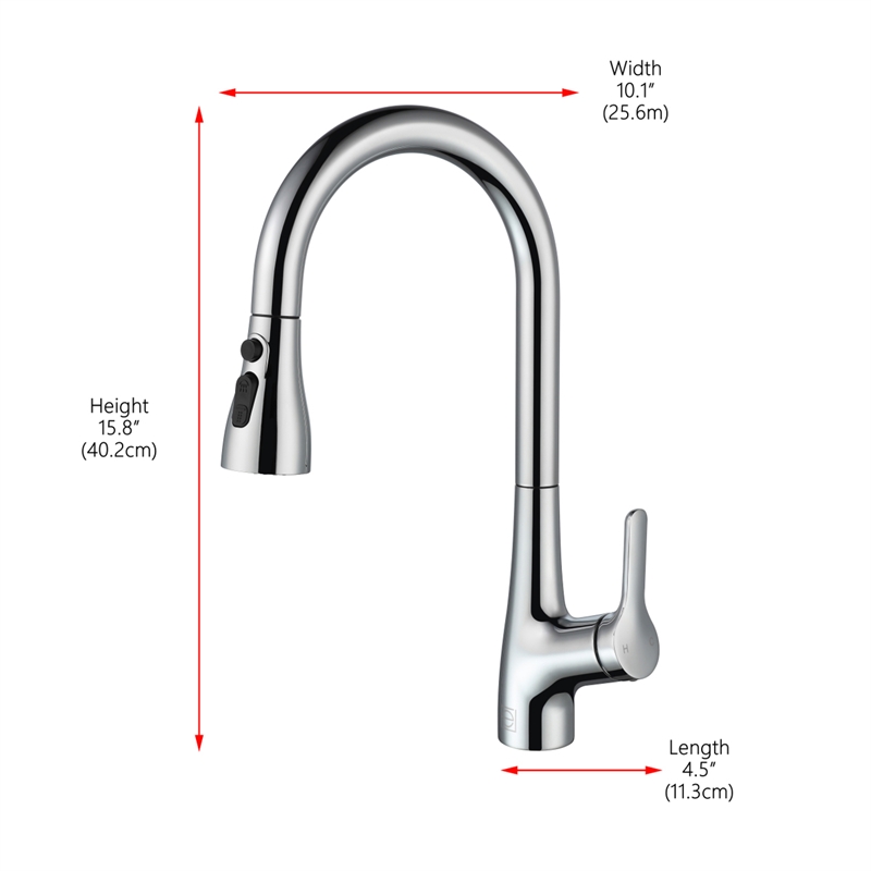 Elegant Kitchen and Bath Andrea Brass Kitchen Faucet in Chrome