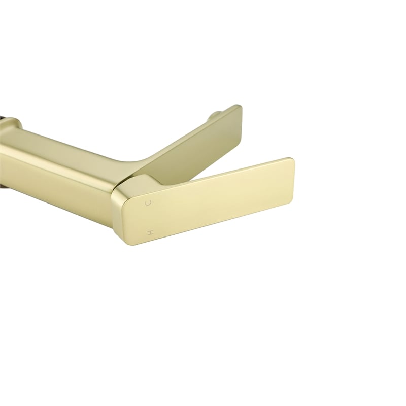 Elegant Kitchen and Bath Lena Brass Single Hole Bathroom Faucet in Brushed Gold