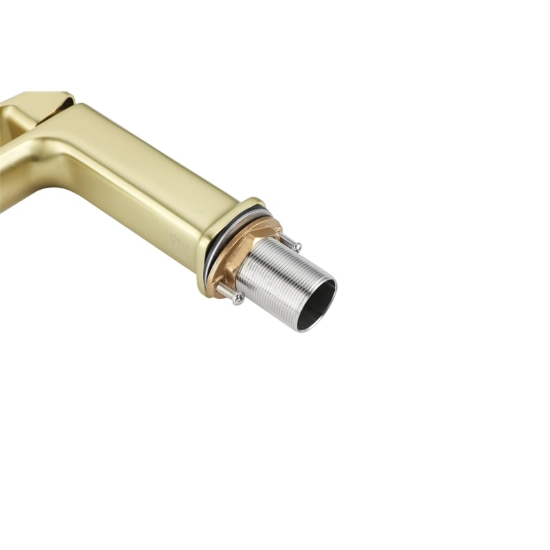 Elegant Kitchen and Bath Lena Brass Single Hole Bathroom Faucet in Brushed Gold