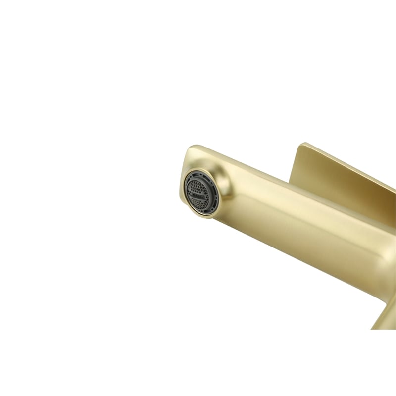 Elegant Kitchen and Bath Lena Brass Single Hole Bathroom Faucet in Brushed Gold