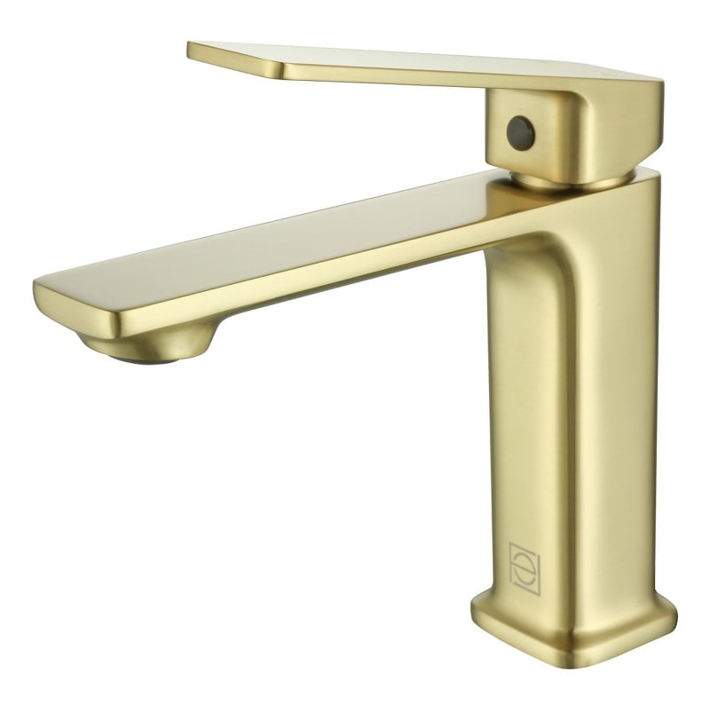 Elegant Kitchen and Bath Lena Brass Single Hole Bathroom Faucet in Brushed Gold