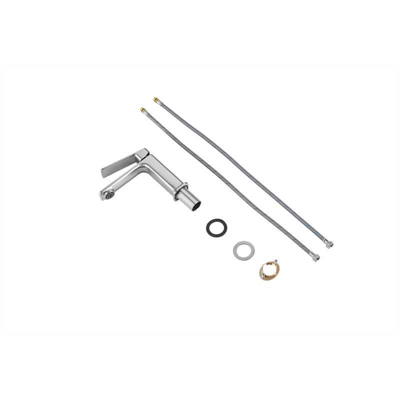 Elegant Kitchen and Bath Lena Brass Single Hole Bathroom Faucet in Nickel