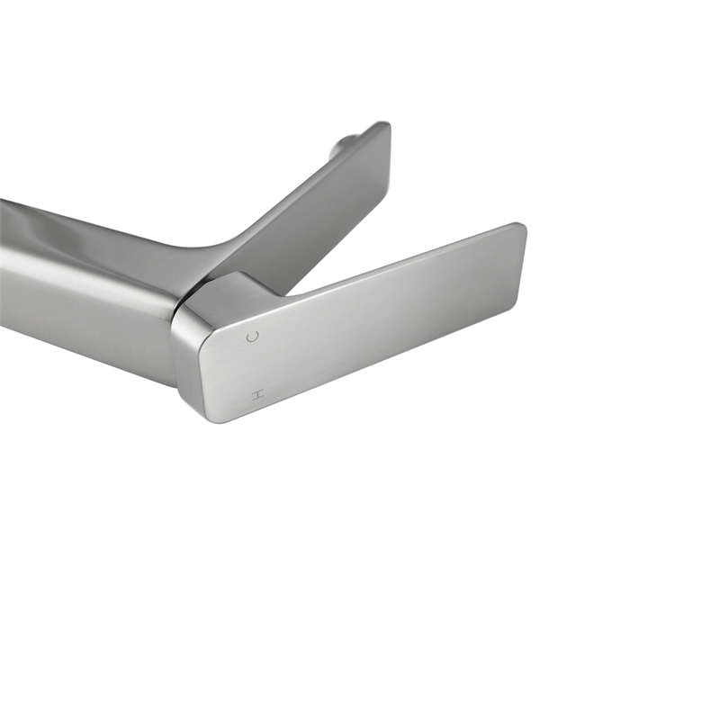 Elegant Kitchen and Bath Lena Brass Single Hole Bathroom Faucet in Nickel