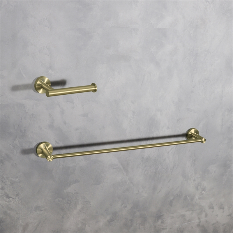 Elegant Kitchen and Bath Alma 2-Pc Stainless Steel Hardware Set in Gold