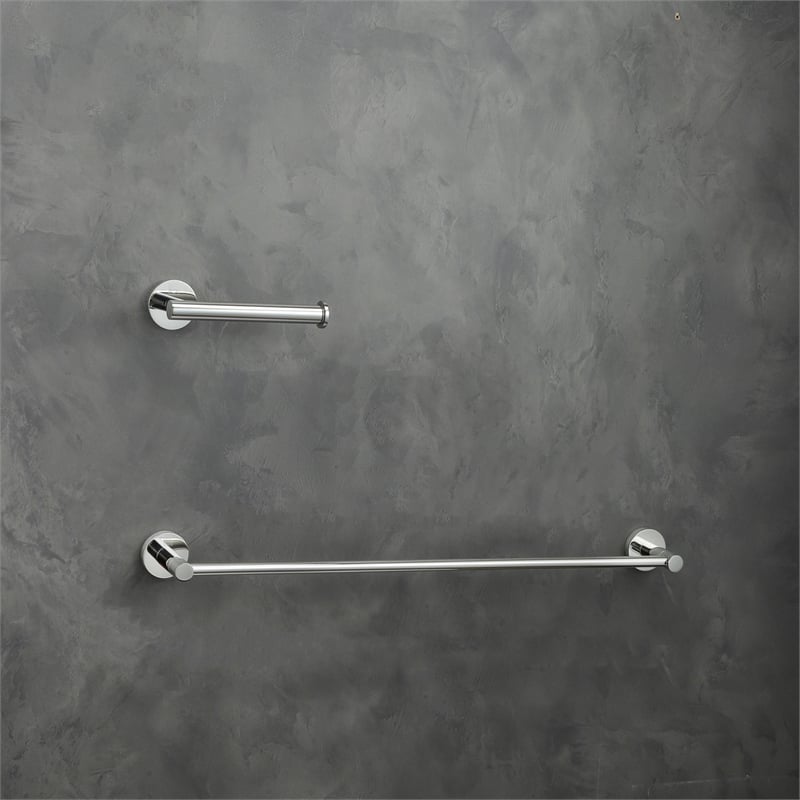 Elegant Kitchen and Bath Alma 2-Pc Stainless Steel Hardware Set in Chrome