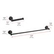 Elegant Kitchen and Bath Alma 2-Pc Stainless Steel Hardware Set in Black