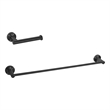 Elegant Kitchen and Bath Alma 2-Pc Stainless Steel Hardware Set in Black
