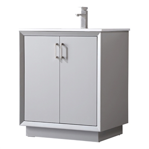 Elegant Kitchen and Bath Hayes 30&quot Solid Wood Single Bathroom Vanity in Gray