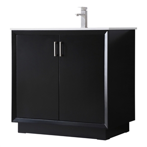 Elegant Kitchen and Bath Hayes 36&quot Solid Wood Single Bathroom Vanity in Black