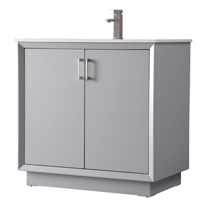 Elegant Kitchen and Bath Hayes 36&quot Solid Wood Single Bathroom Vanity in Gray