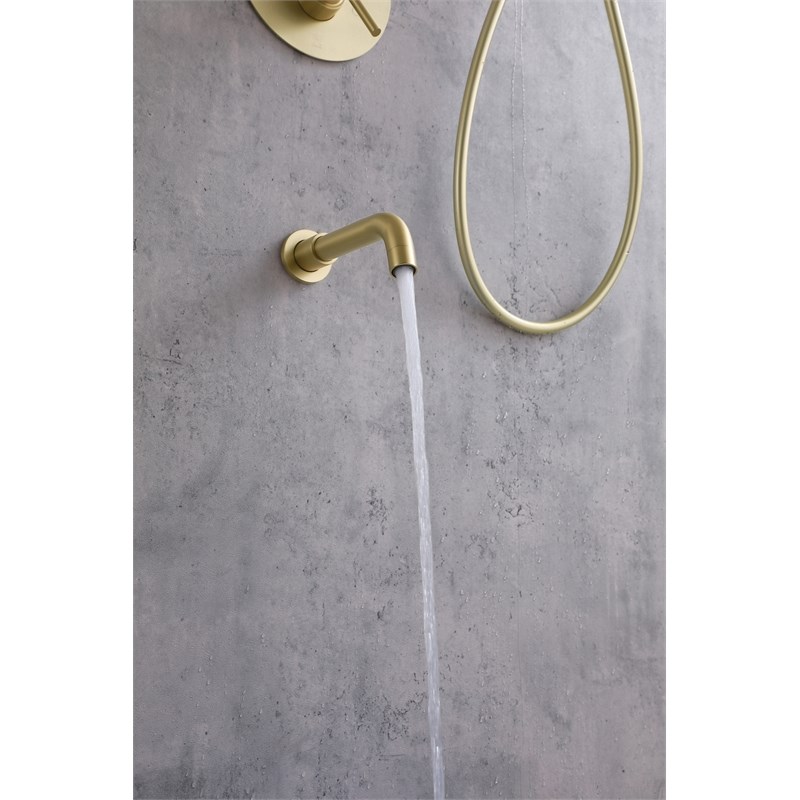 Elegant Kitchen and Bath George Brass Shower and Tub Faucet in Brushed Gold