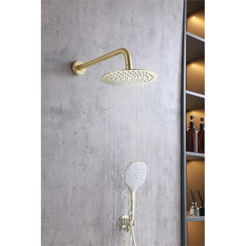 Elegant Kitchen and Bath George Brass Shower and Tub Faucet in Brushed Gold