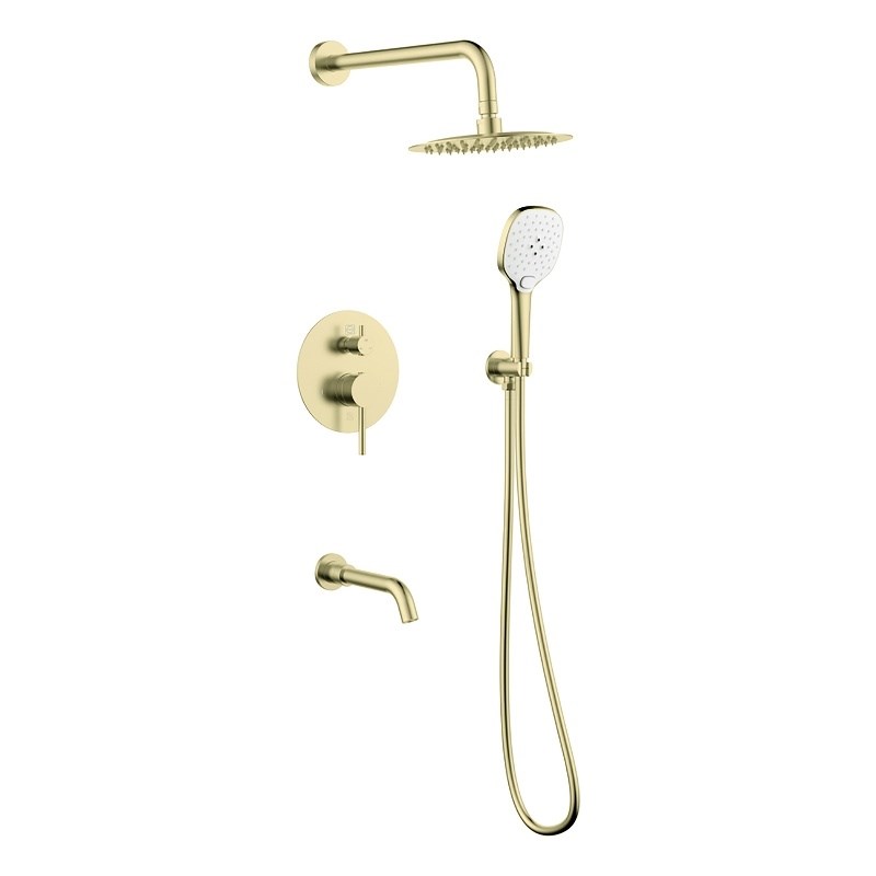 Elegant Kitchen and Bath George Brass Shower and Tub Faucet in Brushed Gold