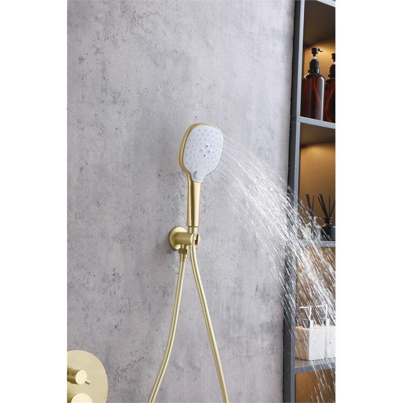 Elegant Kitchen and Bath George Brass Shower and Tub Faucet in Brushed Gold