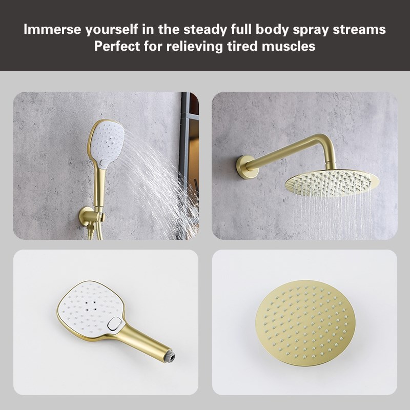 Elegant Kitchen and Bath George Brass Shower and Tub Faucet in Brushed Gold