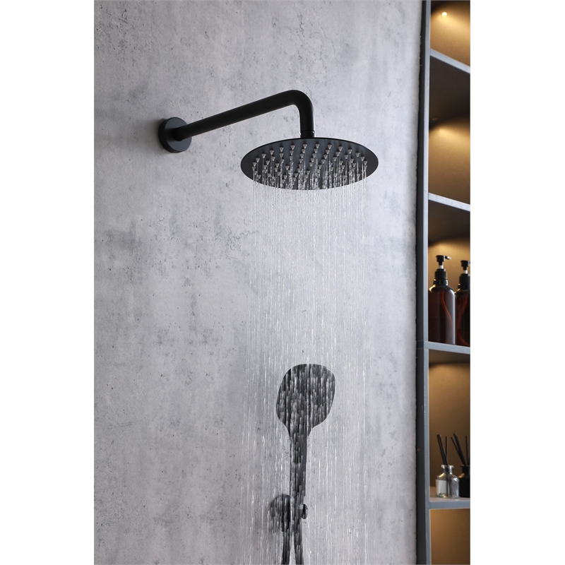 Elegant Kitchen and Bath George Brass Shower and Tub Faucet in Matte Black