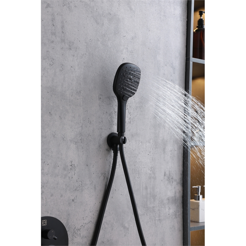 Elegant Kitchen and Bath George Brass Shower and Tub Faucet in Matte Black