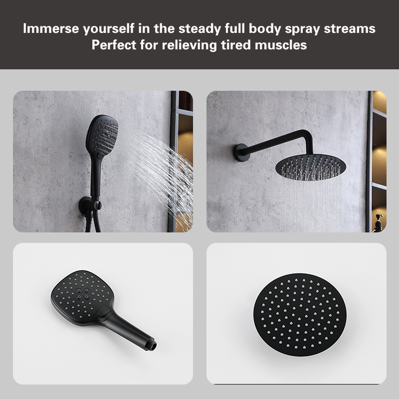 Elegant Kitchen and Bath George Brass Shower and Tub Faucet in Matte Black
