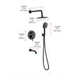 Elegant Kitchen and Bath George Brass Shower and Tub Faucet in Matte Black
