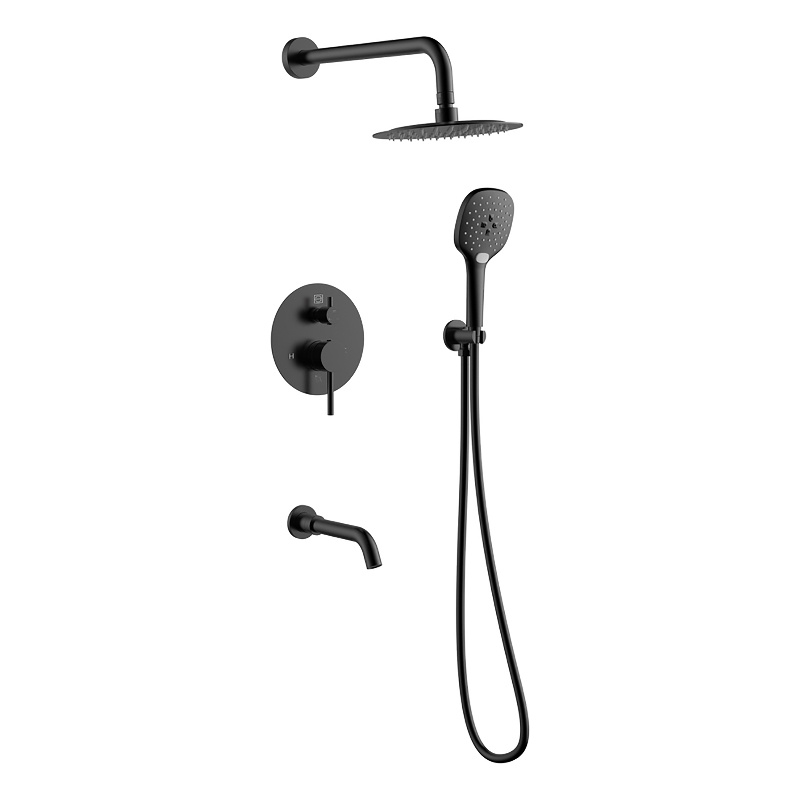 Elegant Kitchen and Bath George Brass Shower and Tub Faucet in Matte Black