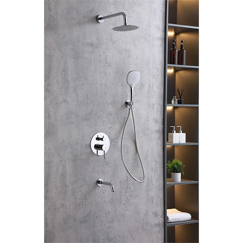 Elegant Kitchen and Bath George Brass Shower and Tub Faucet in Chrome