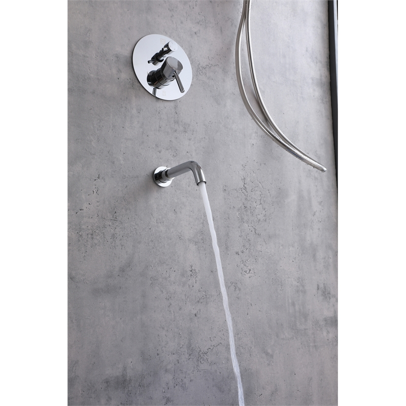 Elegant Kitchen and Bath George Brass Shower and Tub Faucet in Chrome