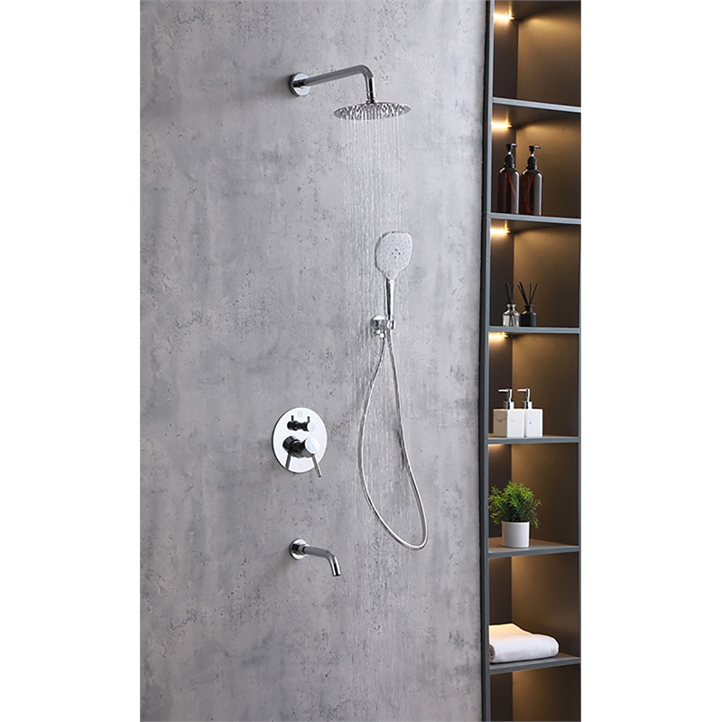 Elegant Kitchen and Bath George Brass Shower and Tub Faucet in Chrome