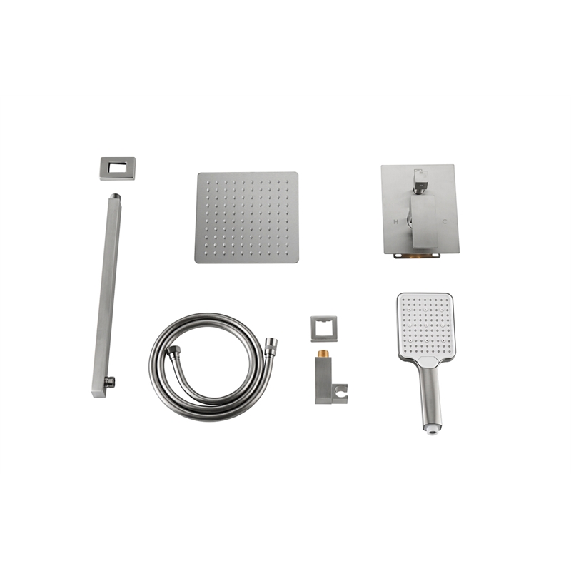 Elegant Kitchen and Bath Petar Brass Shower Faucet System in Nickel