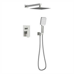 Elegant Kitchen and Bath Petar Brass Shower Faucet System in Nickel