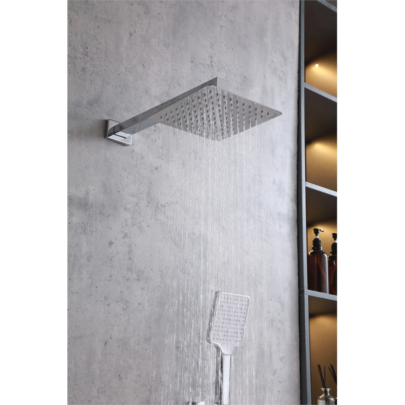 Elegant Kitchen and Bath Petar Brass Shower Faucet System in Chrome/White