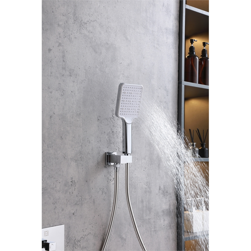 Elegant Kitchen and Bath Petar Brass Shower Faucet System in Chrome/White