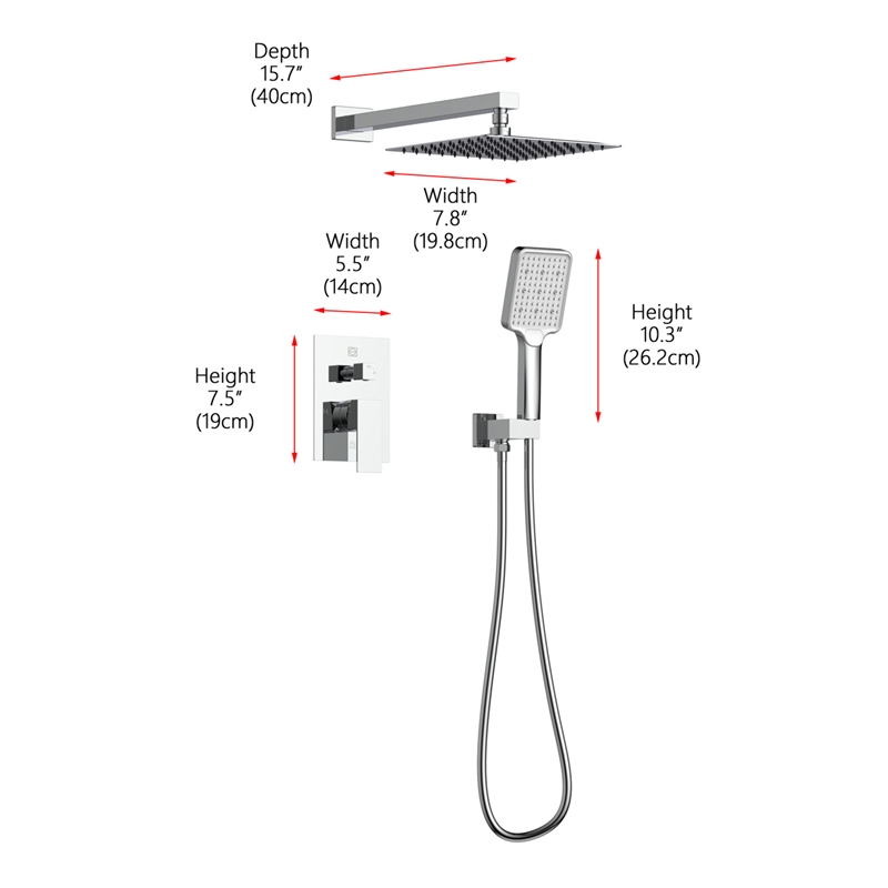 Elegant Kitchen and Bath Petar Brass Shower Faucet System in Chrome/White