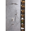 Elegant Kitchen and Bath Petar Brass Shower Faucet System in Brushed Nickel