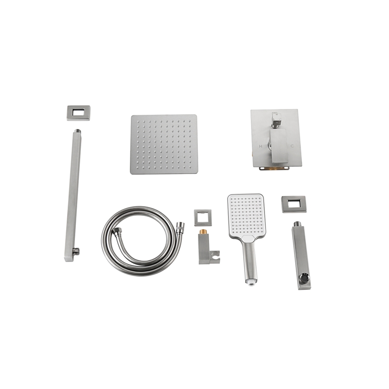 Elegant Kitchen and Bath Petar Brass Shower Faucet System in Brushed Nickel