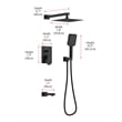 Elegant Kitchen and Bath Petar Brass Shower Faucet System in Matte Black