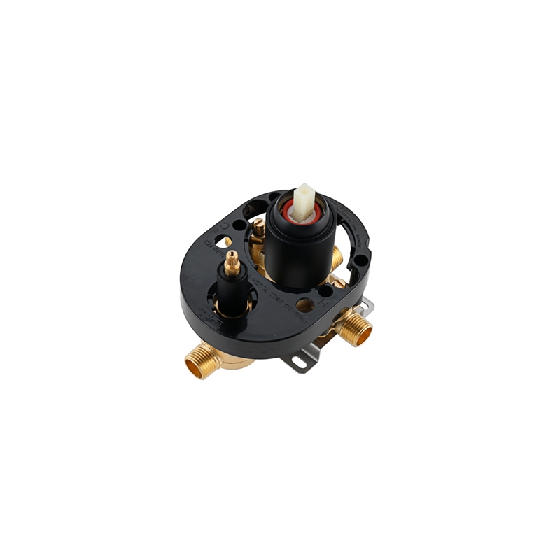 Elegant Kitchen and Bath Petar Brass Shower Faucet System in Matte Black