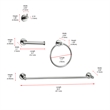 Elegant Kitchen and Bath Freya 4-Pc Stainless Steel Hardware Set in Chrome
