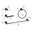 Elegant Kitchen and Bath Freya 4-Pc Stainless Steel Hardware Set in Black