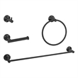 Elegant Kitchen and Bath Freya 4-Pc Stainless Steel Hardware Set in Black