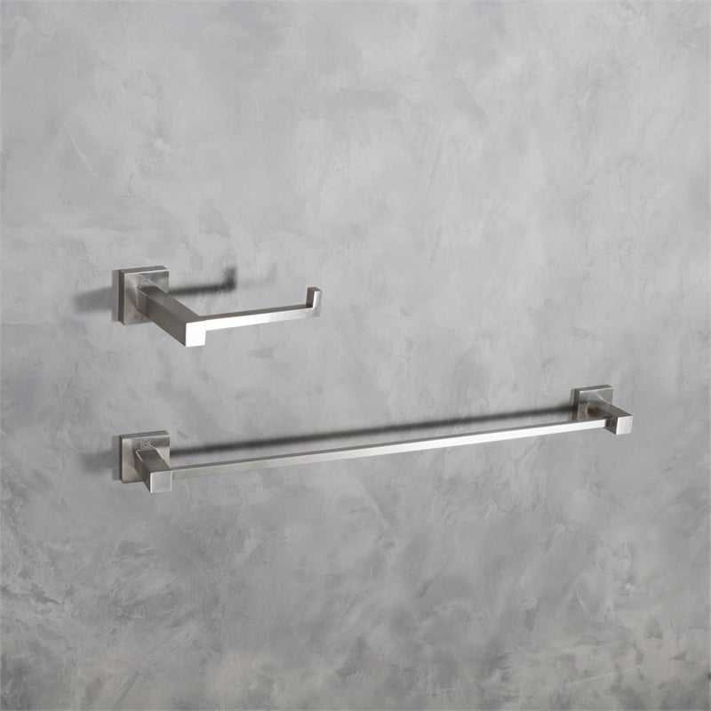 Elegant Kitchen and Bath Isla 2-Pc Stainless Steel Hardware Set in Nickel